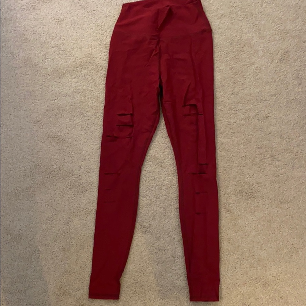 Red alo yoga tights
